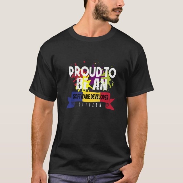 Proud Software Developer Citizen Profession Career T-Shirt (Front)