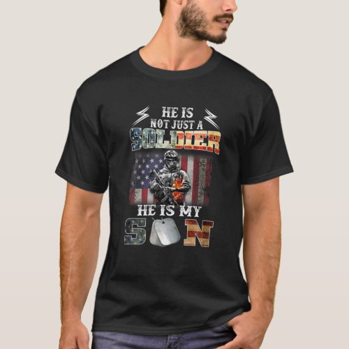 Proud Soldier Army Parents Mom Dad He Is My Son Fl T_Shirt