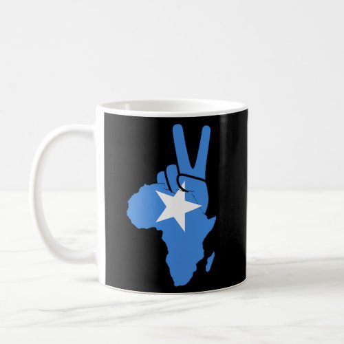 Proud Somalian Peace Symbol African Map With Somal Coffee Mug