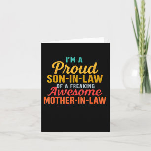 Proud Son In Law Of A Freaking Awesome Mother In L Card