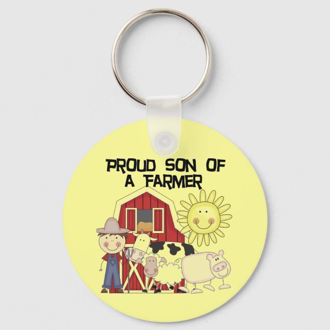 Proud Son of a Farmer Tshirts and Gifts Keychain (Front)