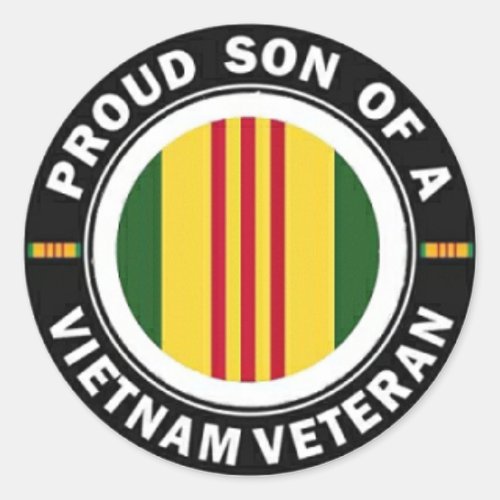 Proud Son of A Vietnam Veteran Round Stickers