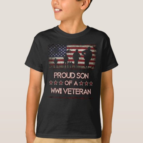 Proud Son Of A WWII Veterans World War 2 Veterans T_Shirt