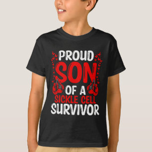 Proud Son Of Sickle Cell Survivor Awareness Ribbon T-Shirt
