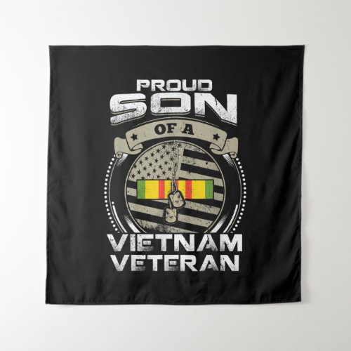 Proud Son of Vietnam Veteran American Flag Fathers Tapestry