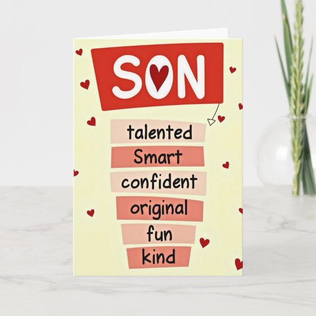 Proud Son Talented Fun Card (Front)