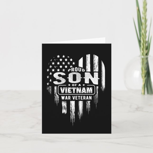 Proud Son Vietnam Vet Dad Veterans Day Card (Front)