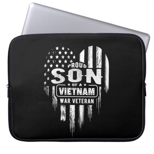 Proud Son Vietnam Vet Dad Veterans Day Laptop Sleeve
