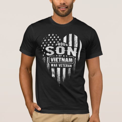 Proud Son Vietnam Vet Dad Veterans Day T_Shirt