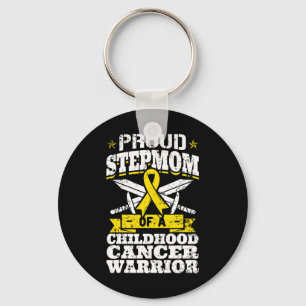 Proud Stepmom Of A Childhood Cancer Warrior Awaren Keychain