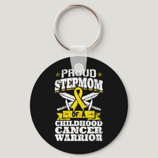 Proud Stepmom Of A Childhood Cancer Warrior Awaren Keychain