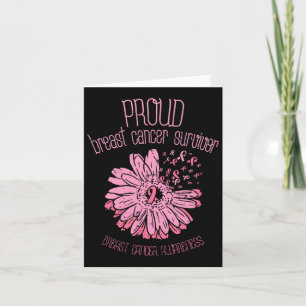 Proud Survivor Daisy Pink Breast Cancer Awareness  Card