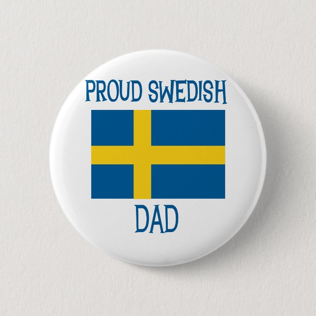 Proud Swedish Dad Button (Front)