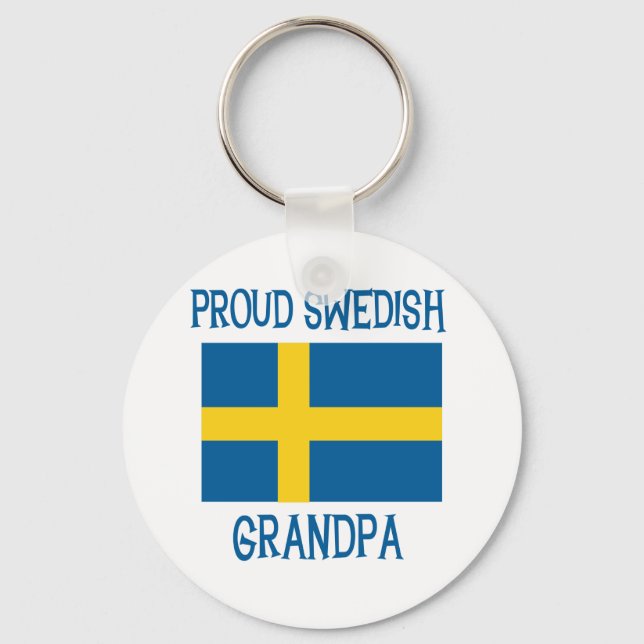 Proud Swedish  Grandpa Keychain (Front)
