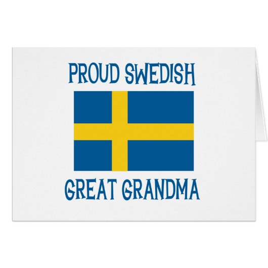 Proud Swedish Great Grandma Cards (Front Horizontal)