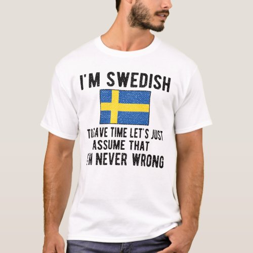 Proud Swedish Heritage Sweden Roots Swedish Flag T_Shirt