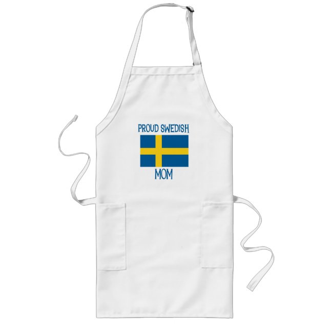 Proud Swedish Mom Long Apron (Front)