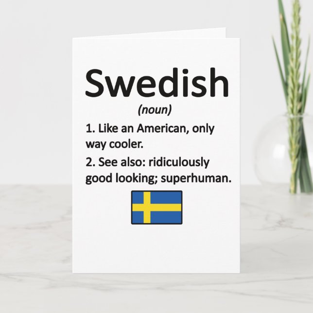 Proud Swedish Roots Sweden Flag Swedish Heritage Card (Front)