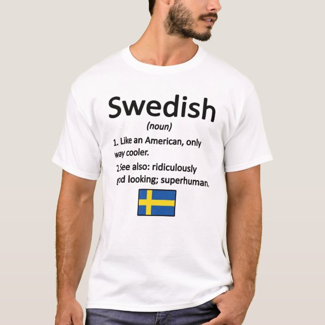 Proud Swedish Roots Sweden Flag Swedish Heritage T-Shirt (Front)