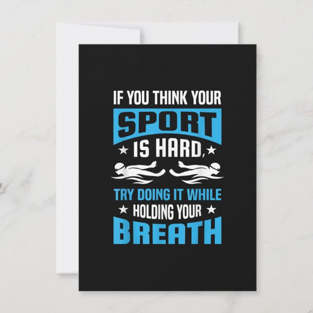 Proud Swimming Lover Quote Gifts Swimmer Saying Invitation (Front)