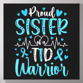 Proud T1d Diabetes Warrior Sister Type 1 Diabetes Canvas Photo Tile