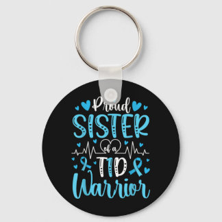 Proud T1d Diabetes Warrior Sister Type 1 Diabetes Keychain