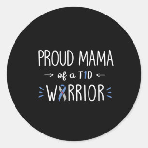 Proud T1D Mom Of Son Diabetes Awareness Diabetic  Classic Round Sticker