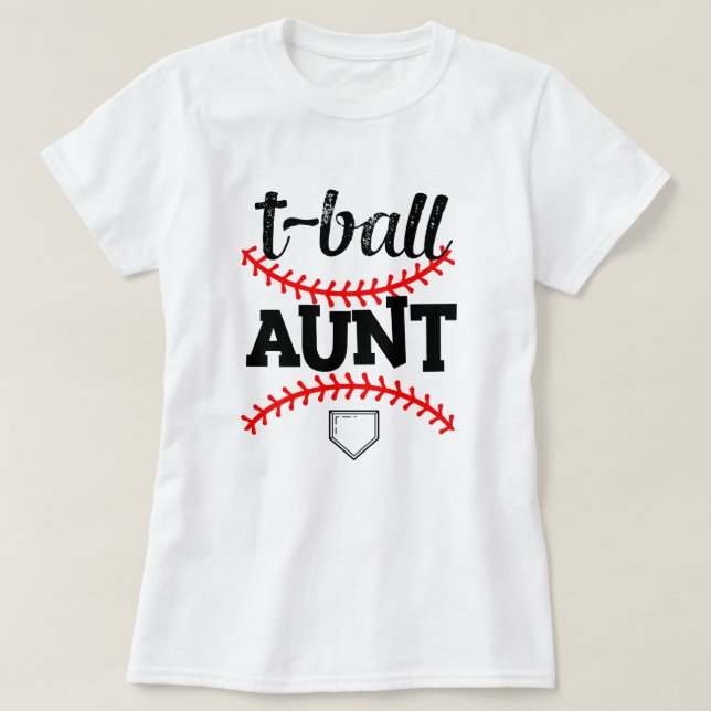 Proud T-Ball Aunt Womens Nephew Baseball Game day T-Shirt (Design Front)