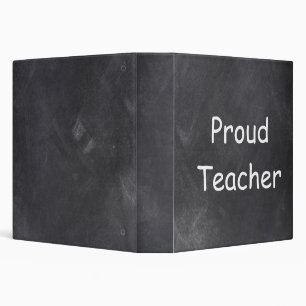 Proud Teacher Chalkboard Design Gift Idea 3 Ring Binder