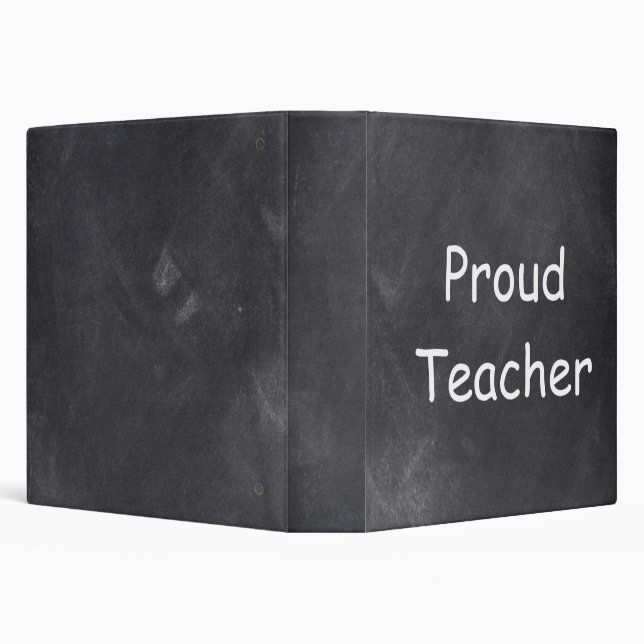 Proud Teacher Chalkboard Design Gift Idea 3 Ring Binder (Background)