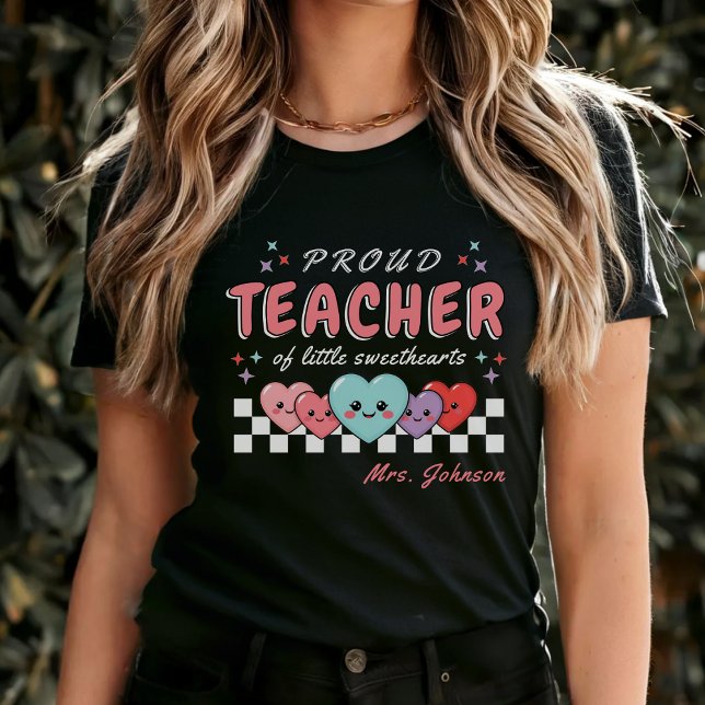 Proud Teacher of Sweethearts Valentine's Day Black T-Shirt (Proud Teacher of Sweethearts Valentine's Day Black T-Shirt
)