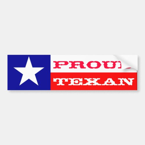 Proud Texan Bumper Sticker