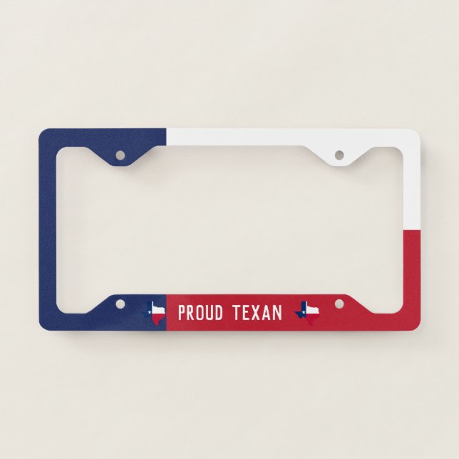 Proud Texan License Plate Frame (Front)