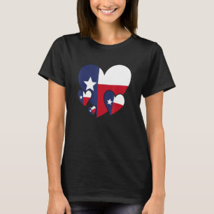 Proud Texan Patriotic Texas Flag Us State Hearts T T-Shirt
