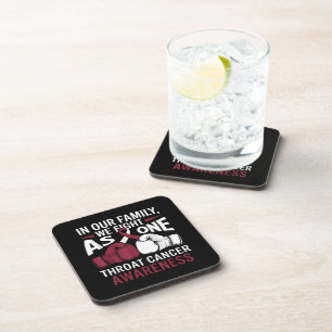 Proud Throat Cancer Survivor Inspirational Beverage Coaster