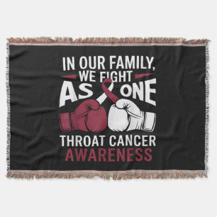Proud Throat Cancer Survivor Inspirational Throw Blanket