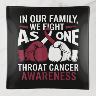 Proud Throat Cancer Survivor Inspirational Trinket Tray