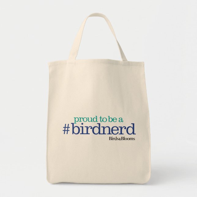 Proud to be a bird nerd tote bag (Front)