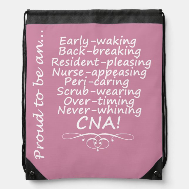 Proud to be a CNA Drawstring Bag (Front)