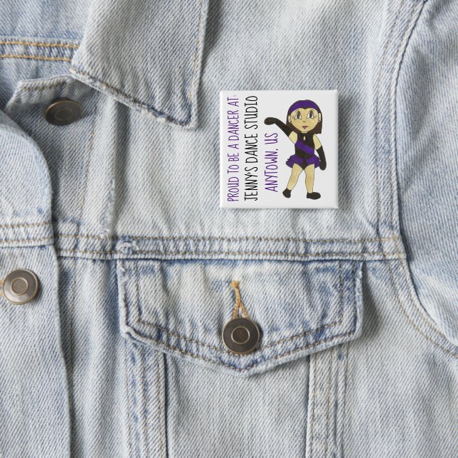 Proud to be a Dancer Customized Dance Studio Jazz Button (In Situ)