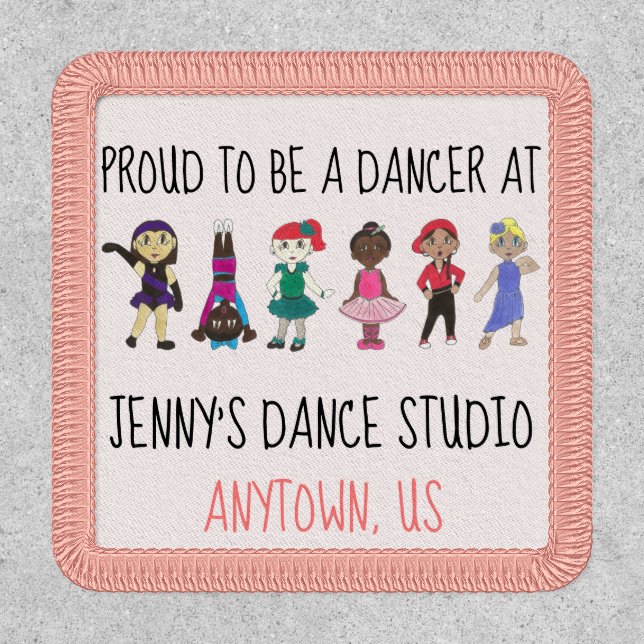 Proud to be a Dancer Personalized Dance Studio Patch (Front)