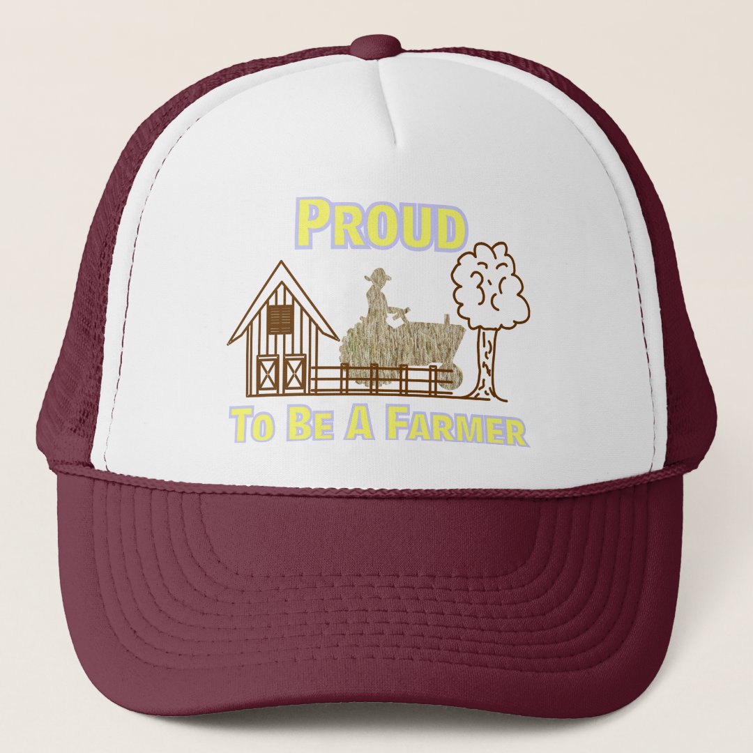 Proud To Be A Farmer Hat/Cap Trucker Hat | Zazzle