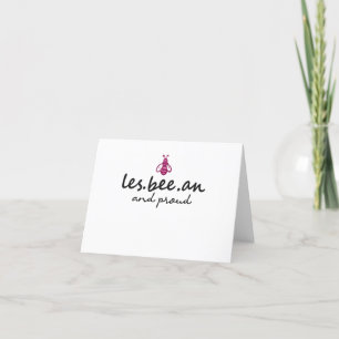 Proud to be a Les-bee-an Lesbian Funny Bee Bug Letterpress Thank You Card