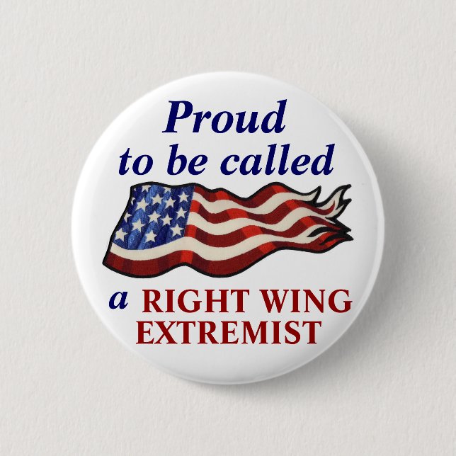 Proud To Be a Right Wing Extremist Pinback Button (Front)