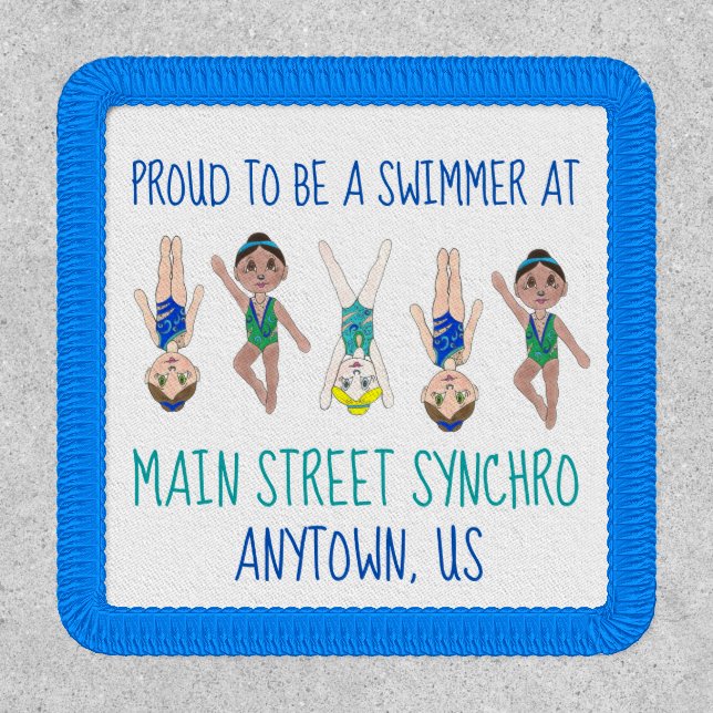 Proud to be a Swimmer Synchronized Swimming Team Patch (Front)