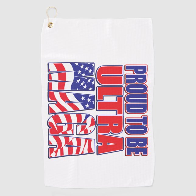 Proud to be a Trump Supporter Golf Towel (Front)