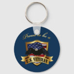 Proud To Be A U.s. Veteran - Navy Blue Keychain at Zazzle