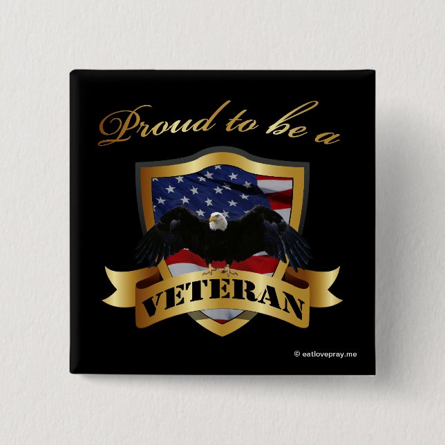 Proud to be a Veteran Button (Front)