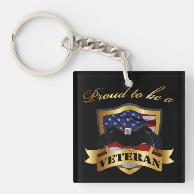 Proud to be a Veteran Keychain (Front)