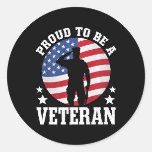Proud To Be A Veteran Military Service Usa Classic Round Sticker